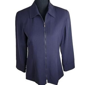 Vintage Renfrew Front Zipper Womens Blazer Jacket color purple size 4 Made USA